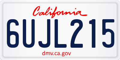 CA license plate 6UJL215