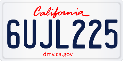 CA license plate 6UJL225