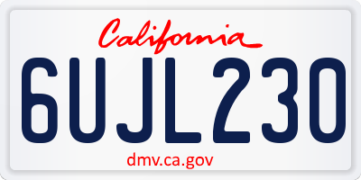 CA license plate 6UJL230