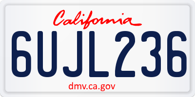 CA license plate 6UJL236