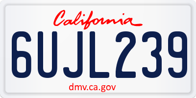 CA license plate 6UJL239