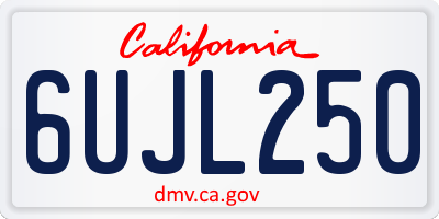 CA license plate 6UJL250