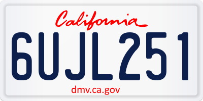 CA license plate 6UJL251