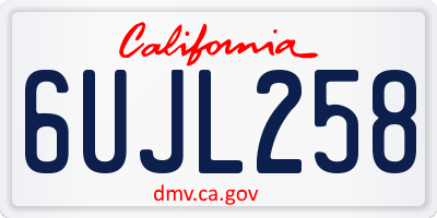 CA license plate 6UJL258