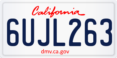 CA license plate 6UJL263