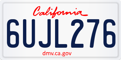 CA license plate 6UJL276