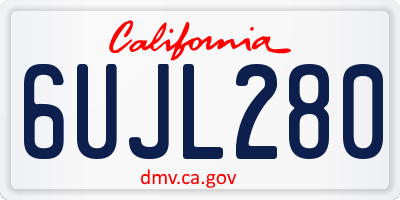CA license plate 6UJL280
