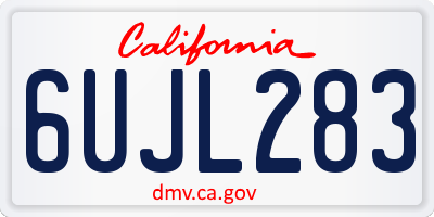 CA license plate 6UJL283