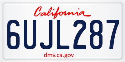 CA license plate 6UJL287