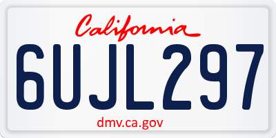 CA license plate 6UJL297