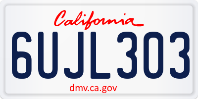 CA license plate 6UJL303