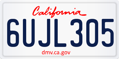 CA license plate 6UJL305