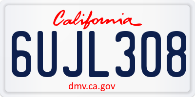 CA license plate 6UJL308