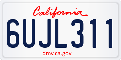 CA license plate 6UJL311