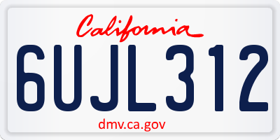 CA license plate 6UJL312
