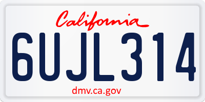 CA license plate 6UJL314