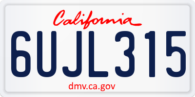 CA license plate 6UJL315