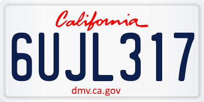 CA license plate 6UJL317