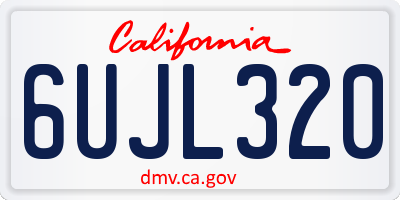 CA license plate 6UJL320