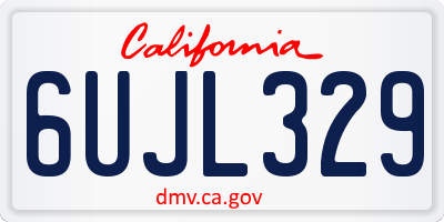 CA license plate 6UJL329