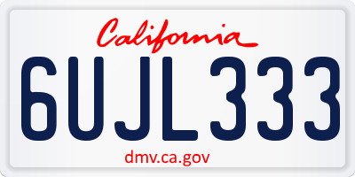 CA license plate 6UJL333