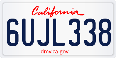 CA license plate 6UJL338
