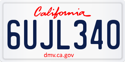 CA license plate 6UJL340