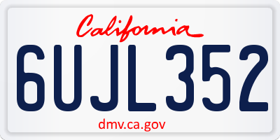 CA license plate 6UJL352
