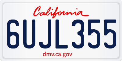 CA license plate 6UJL355
