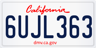 CA license plate 6UJL363