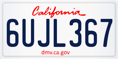 CA license plate 6UJL367
