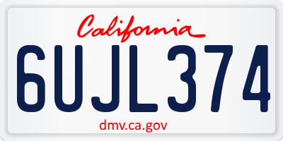 CA license plate 6UJL374
