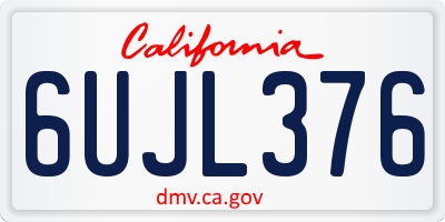 CA license plate 6UJL376