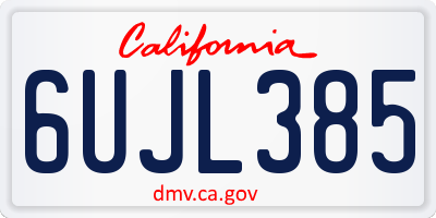 CA license plate 6UJL385