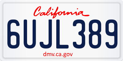 CA license plate 6UJL389