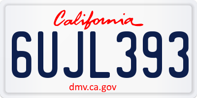CA license plate 6UJL393