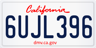CA license plate 6UJL396