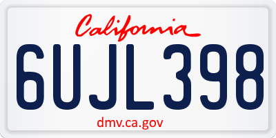 CA license plate 6UJL398