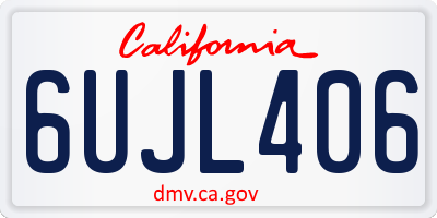 CA license plate 6UJL406