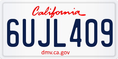 CA license plate 6UJL409