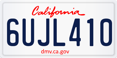 CA license plate 6UJL410