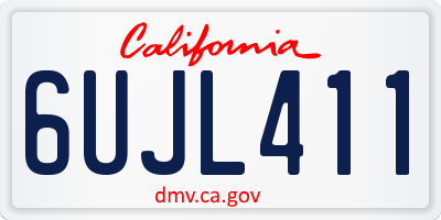 CA license plate 6UJL411