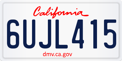 CA license plate 6UJL415