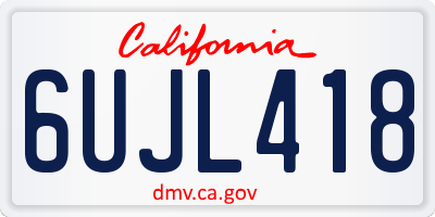 CA license plate 6UJL418