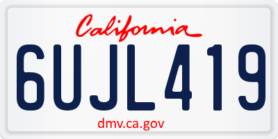 CA license plate 6UJL419