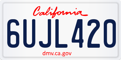 CA license plate 6UJL420