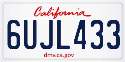 CA license plate 6UJL433