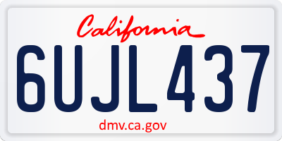 CA license plate 6UJL437