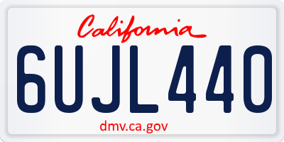 CA license plate 6UJL440