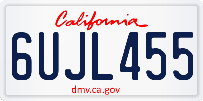 CA license plate 6UJL455